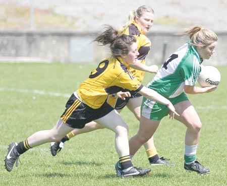 Action from the senior ladies league game between Aodh Ruadh and Saint Eunan's.