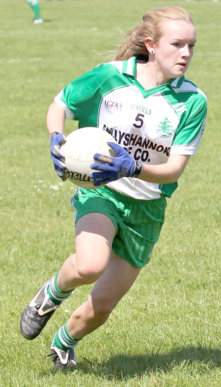 Action from the senior ladies league game between Aodh Ruadh and Saint Eunan's.