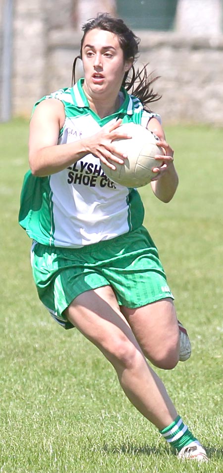 Action from the senior ladies league game between Aodh Ruadh and Saint Eunan's.