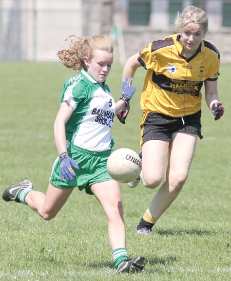 Action from the senior ladies league game between Aodh Ruadh and Saint Eunan's.