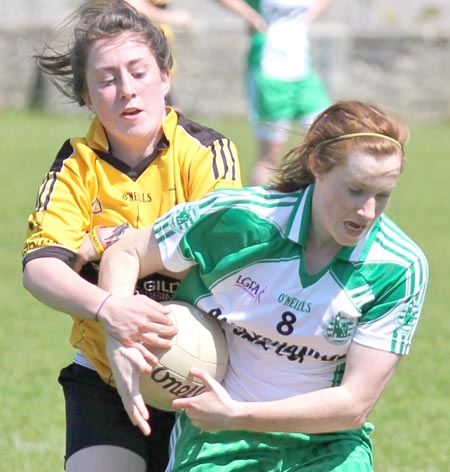 Action from the senior ladies league game between Aodh Ruadh and Saint Eunan's.