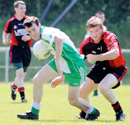 Action from the division three senior football league match against Red Hugh's.