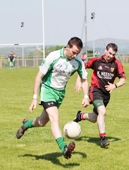 Action from the division three senior football league match against Red Hugh's.