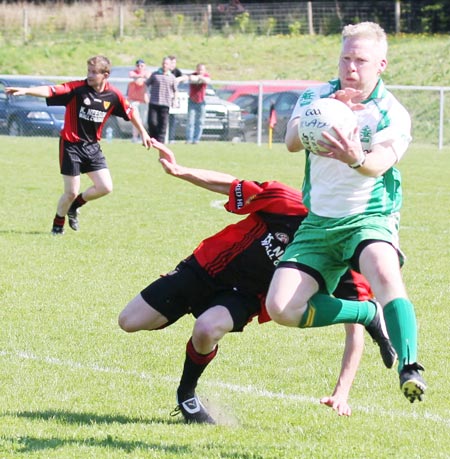 Action from the division three senior football league match against Red Hugh's.