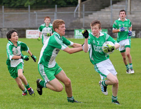 Action from the under 16 championship game against Naomh Mhuire.