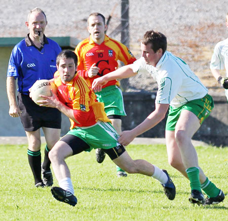 Action from the division three senior reserve football league match against Saint Naul's.