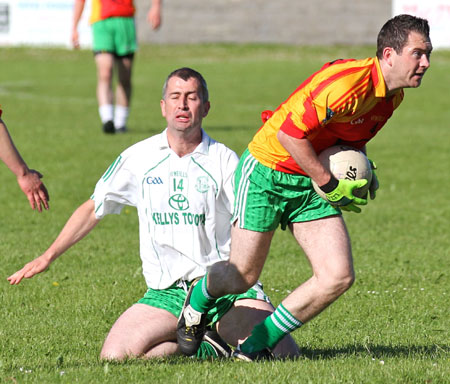 Action from the division three senior reserve football league match against Saint Naul's.