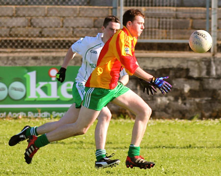 Action from the division three senior reserve football league match against Saint Naul's.