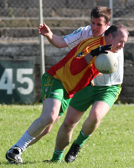 Action from the division three senior reserve football league match against Saint Naul's.