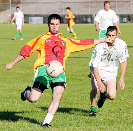 Action from the division three senior reserve football league match against Saint Naul's.