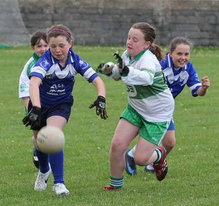 Action from the ladies under 10 match between Aodh Ruadh and Bundoran.