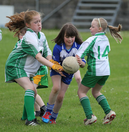 Action from the ladies under 10 match between Aodh Ruadh and Bundoran.