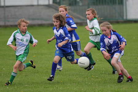 Action from the ladies under 10 match between Aodh Ruadh and Bundoran.