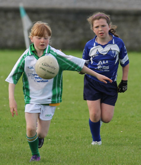 Action from the ladies under 10 match between Aodh Ruadh and Bundoran.