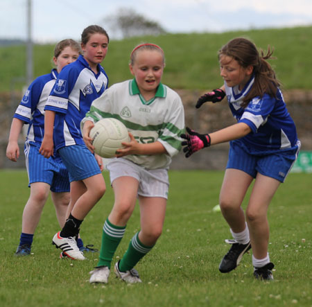 Action from the ladies under 10 match between Aodh Ruadh and Bundoran.