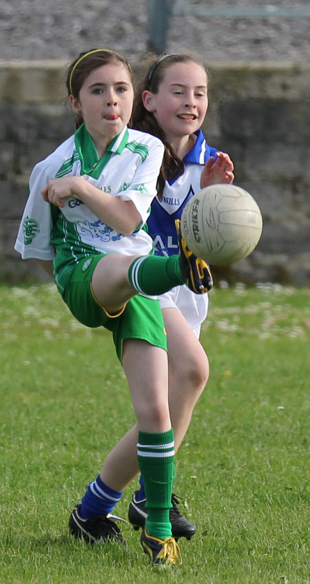 Action from the ladies under 10 match between Aodh Ruadh and Bundoran.