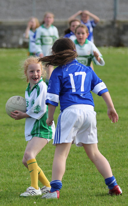 Action from the ladies under 10 match between Aodh Ruadh and Bundoran.