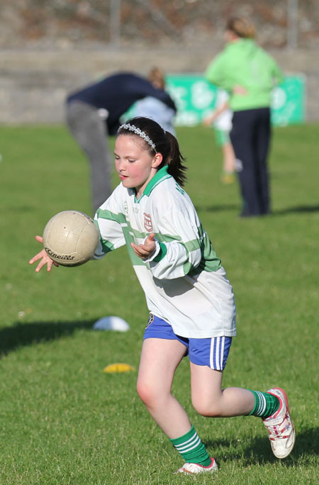 Action from the ladies under 10 match between Aodh Ruadh and Bundoran.