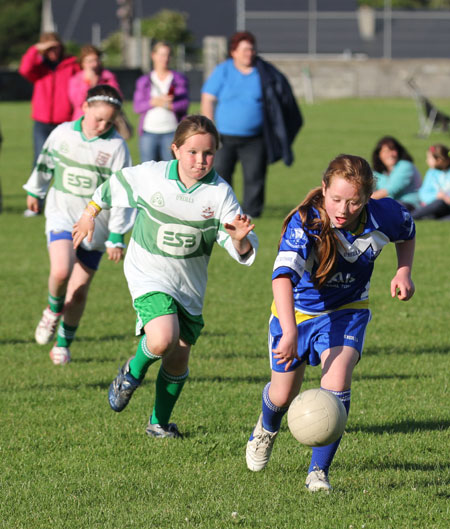 Action from the ladies under 10 match between Aodh Ruadh and Bundoran.