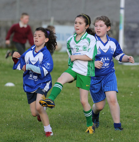 Action from the ladies under 10 match between Aodh Ruadh and Bundoran.