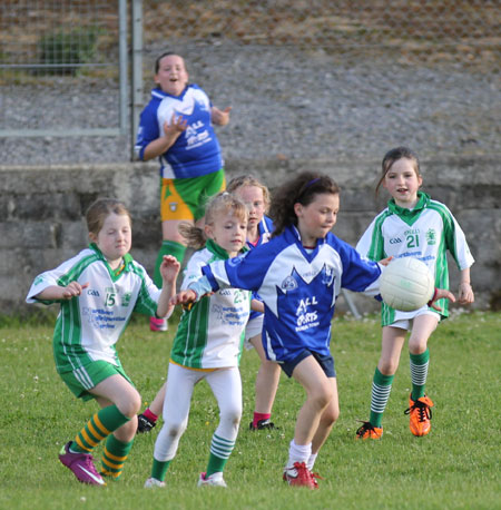 Action from the ladies under 10 match between Aodh Ruadh and Bundoran.