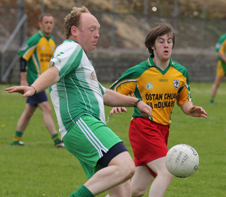 Action from the division three senior reserve football league match against Downings.