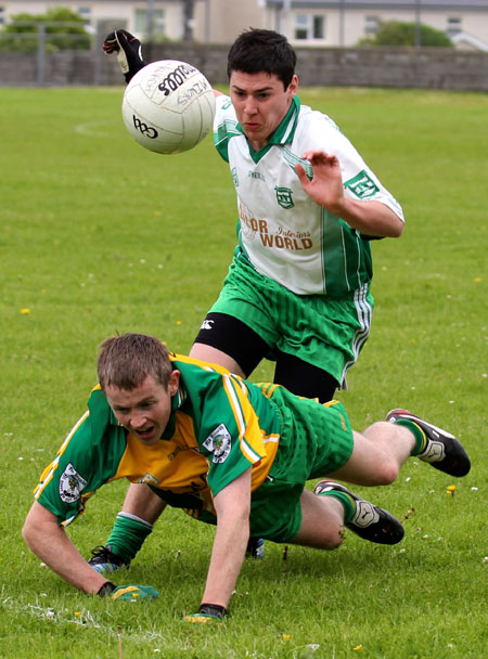 Action from the division three senior reserve football league match against Downings.