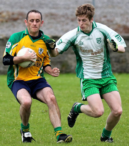 Action from the division three senior reserve football league match against Downings.