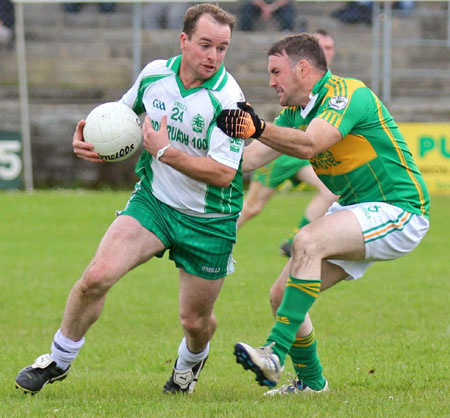 Action from the division three senior football league match against Downings.