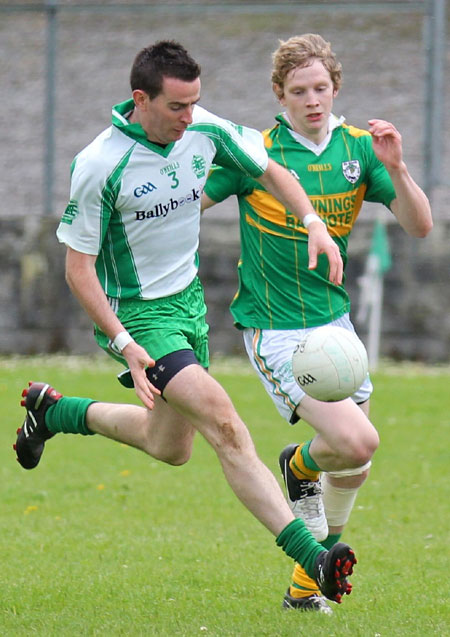 Action from the division three senior football league match against Downings.