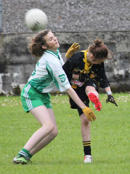 Action from the ladies under 14 match between Aodh Ruadh and Bundoran.