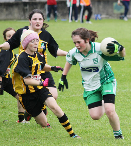 Action from the ladies under 14 match between Aodh Ruadh and Bundoran.