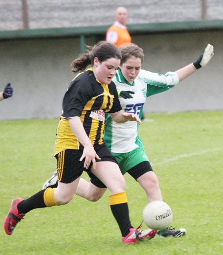 Action from the ladies under 14 match between Aodh Ruadh and Bundoran.