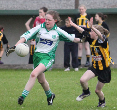 Action from the ladies under 14 match between Aodh Ruadh and Bundoran.