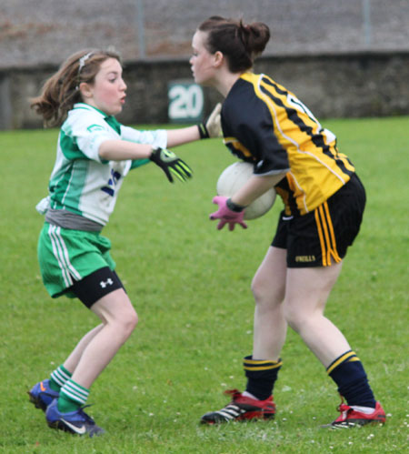 Action from the ladies under 14 match between Aodh Ruadh and Bundoran.