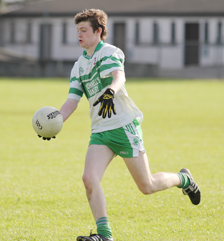 Action from the division three senior reserve football league match against Naomh Columba.