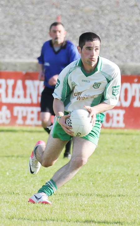 Action from the division three senior reserve football league match against Naomh Columba.