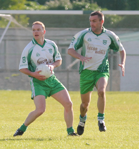 Action from the division three senior reserve football league match against Naomh Columba.