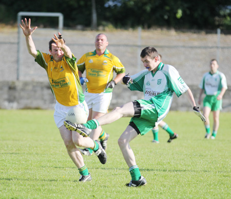 Action from the division three senior reserve football league match against Naomh Columba.