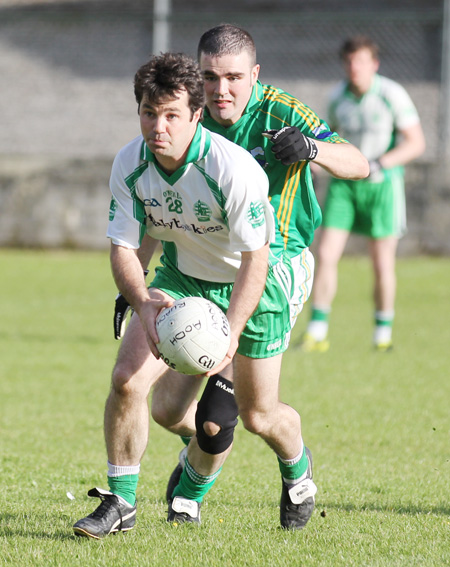 Action from the division three senior football league match against Naomh Columba.