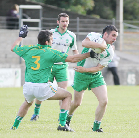 Action from the division three senior football league match against Naomh Columba.