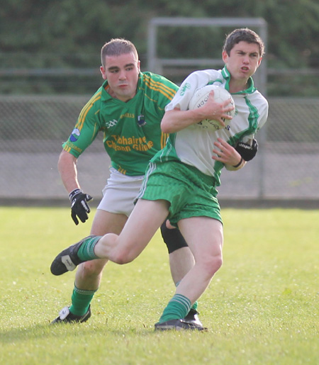 Action from the division three senior football league match against Naomh Columba.