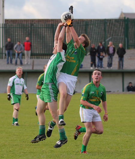 Action from the division three senior football league match against Naomh Columba.