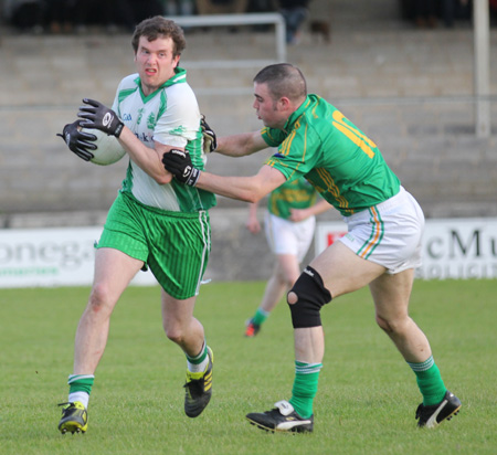 Action from the division three senior football league match against Naomh Columba.