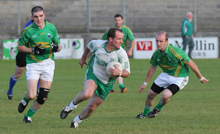 Action from the division three senior football league match against Naomh Columba.