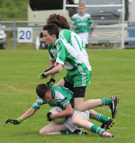 Action from the county championship semi-final between Aodh Ruadh and Gaoth Dobhair.