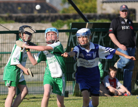 Action from the under 12 hurling game between Aodh Ruadh and Four Masters.