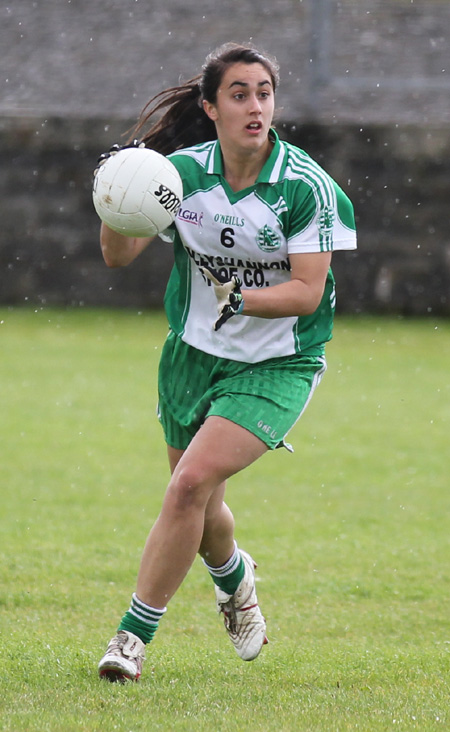 Action from the ladies senior match between Aodh Ruadh and Termon.