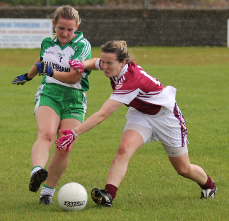 Action from the ladies senior match between Aodh Ruadh and Termon.