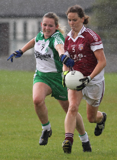 Action from the ladies senior match between Aodh Ruadh and Termon.